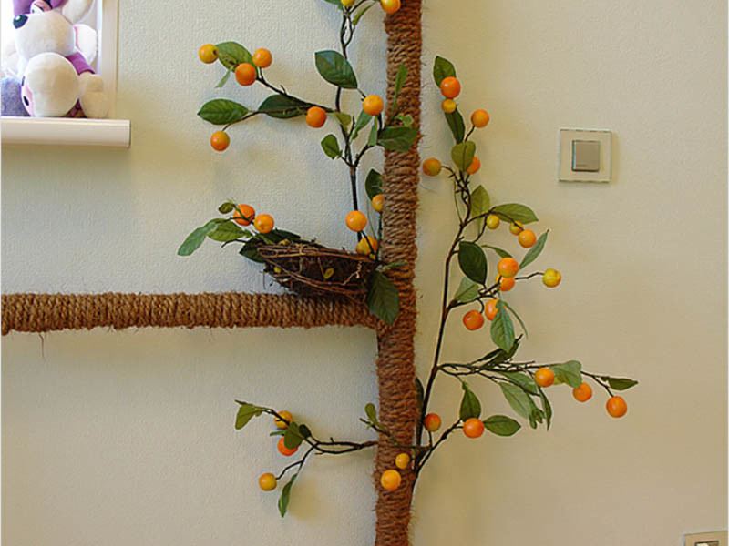 Декоративная маскировка газовой трубы верёвкой